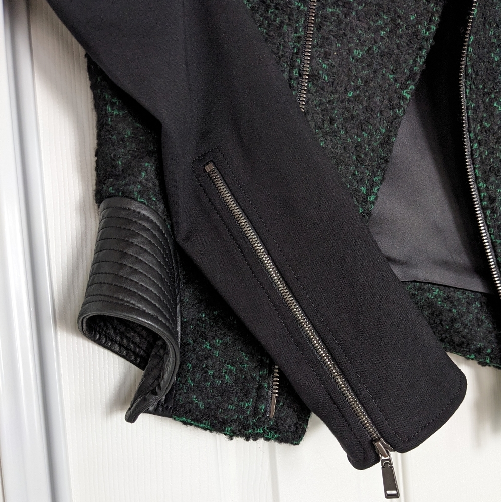 Elie Tahari Francis leather and tweed jacket - Picture 10 of 12